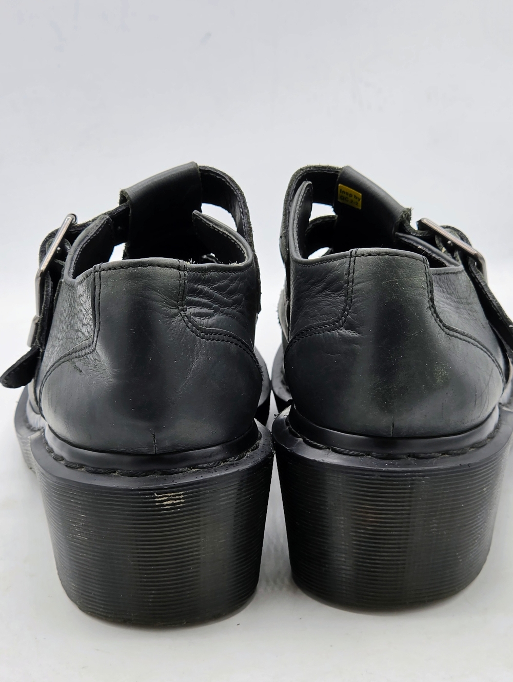 Dr. Martens 8065 Double Strap Heeled Mary Janes - Dark Grey Leather Size 9 - Picture 7 of 16